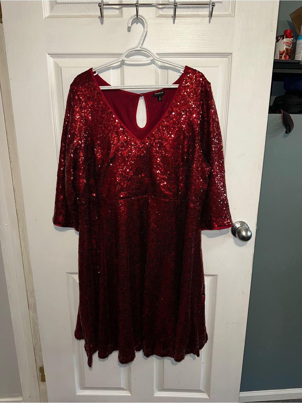 Torrid Red Sequin V-Neck Party Dress
